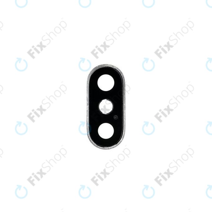 Apple iPhone X - Kameraglas mit Rahmen (Silver)