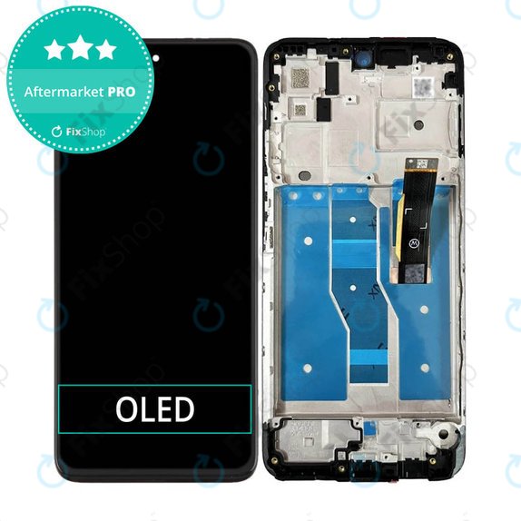 Motorola Moto G82 5G XT2225 - LCD Display + Touchscreen Front Glas + Rahmen (Meteorite Gray) OLED