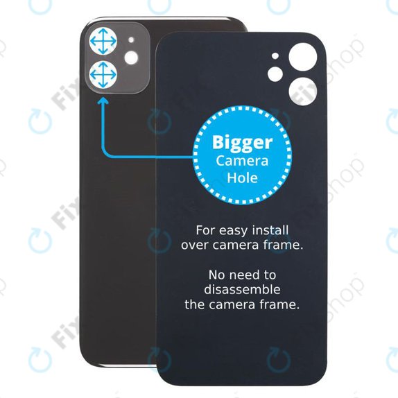 Apple iPhone 11 - Backcover Glas Vergrössertes Ringloch für die Kamera (Black)