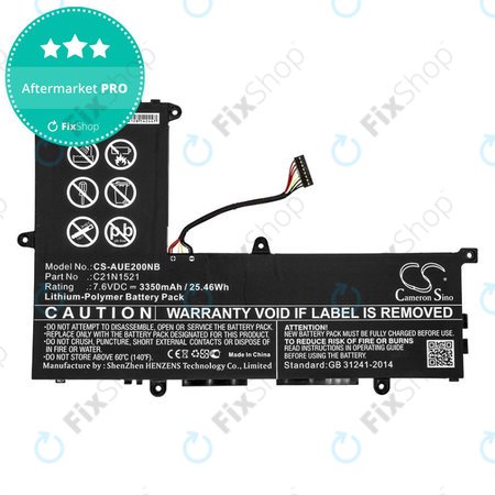 Akku batterie für Asus VivoBook E200, L200, Eeebook X206, 3350mAh, Li-Pol, 7.6V, C21N1521, HQ