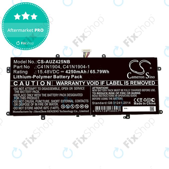 Akku batterie für Asus Zenbook 13, Zenbook 14, 4250mAh, Li-Pol, 15.48V, C41N1904, HQ