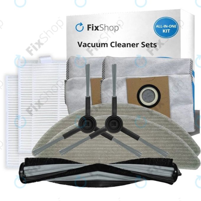 Ersatzteilset für Xiaomi Viomi Alpha 2 PRO, V5 PRO, V5 (1x Hauptbürste, 2x Filter, 2x Seitenbürsten, 2x Wischpads, 2x Staubbeutel)