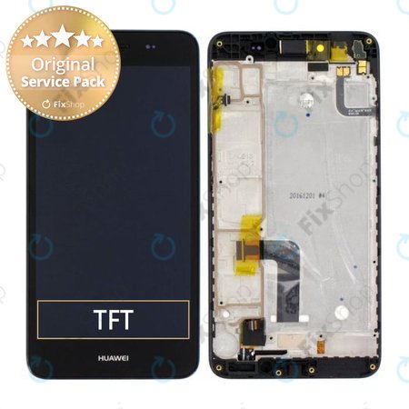 Huawei Y6 II Compact - LCD Display + Touchscreen front Glas + Rahmen (Schwarz) - 97070PMS, 97070PBY