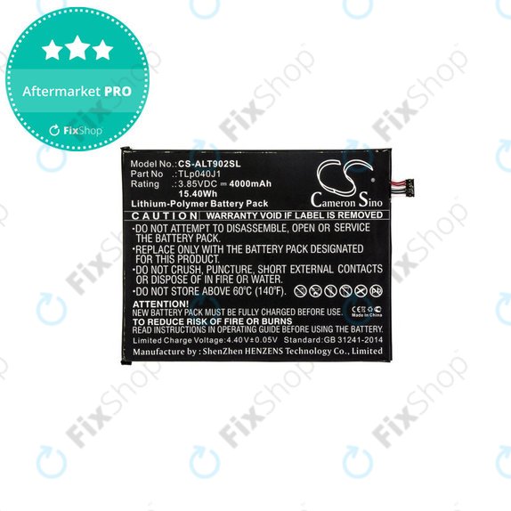 Batterie für Alcatel 8082, Alcatel 9024w, 4000mAh, Li-Pol, 3.85V, TLp040J1, HQ