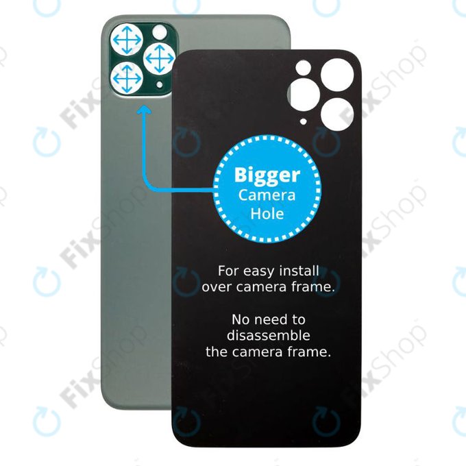 Apple iPhone 11 Pro Max - Backcover Glas Vergrössertes Ringloch für die Kamera (Green)