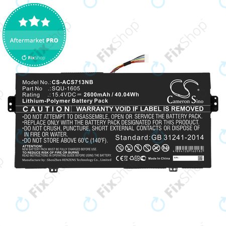 Akku batterie für Acer SF713-51, 2600mAh, Li-Pol, 15.4V, SQU-1605, HQ