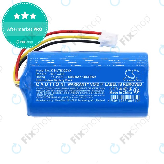 Akku batterie für Blaupunkt BlueBot XSMART, 3400mAh, Li-Ion, 14.4V, BPK-VCBB1XB, Xboost, D071-INR-CH-4S1P, HQ