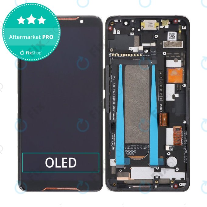 Display OLED für Asus ROG ZS600KL, Touchscreen-Glas mit Rahmen