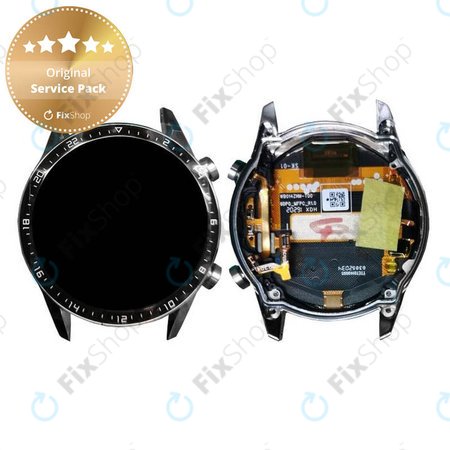 Huawei Watch GT2 Latona-B19 46mm - LCD Display + Touchscreen Front Glas + Rahmen (Pebble Brown) - 02353GAW Genuine Service Pack