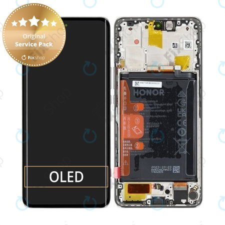 Honor Magic6 Lite - LCD Display + Touchscreen Front Glas + Rahmen + Akku Batterie (Orange) - 0235AHHS, 0235AHHT Genuine Service Pack