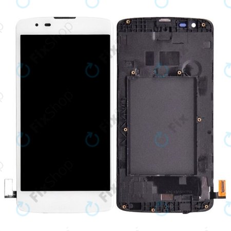 LG K8 K350N - LCD Display + Touchscreen front Glas + Rahmen (Weiß)