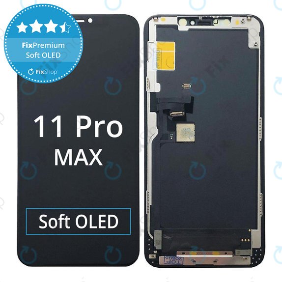 Display Soft OLED für iPhone 11 Pro Max, Touchscreen-Glas mit Rahmen, FixPremium