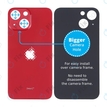 Apple iPhone 13 Mini - Backcover Glas Vergrössertes Ringloch für die Kamera (Red)