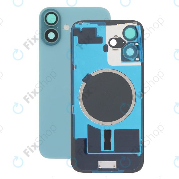 Apple iPhone 16 Plus - Rückgehäuseglas + Kameraglas + Metallplatte + Magsafe-Magnet (Teal)