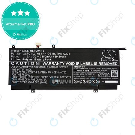 Batterie für HP Spectre X360 13, 3850mAh, Li-Pol, 15.4V, HSTNN-OB1B, HQ