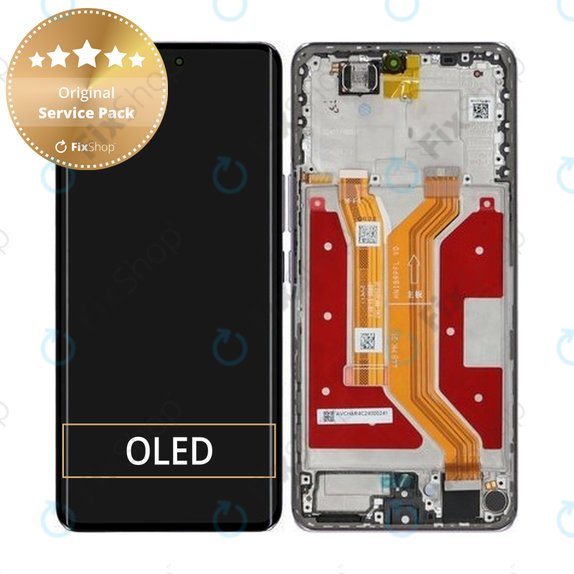 Honor Magic7 Lite - LCD Display + Touchscreen Front Glas + Rahmen (Titanium Purple) - 0235AMMP Genuine Service Pack