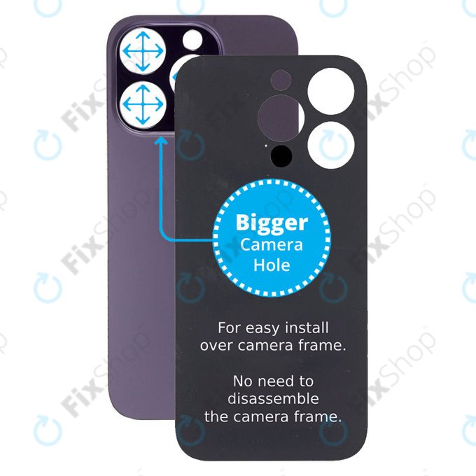 Apple iPhone 14 Pro - Backcover Glas Vergrössertes Ringloch für die Kamera (Deep Purple)