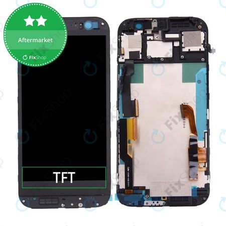 HTC One M8 - LCD Display + Touchscreen Front Glas + Rahmen (Gray) TFT
