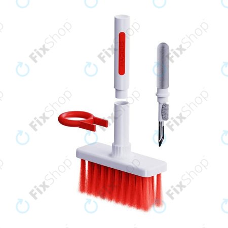 Multifunktionale Reinigungsbürste + Reinigungsstift + Schlüsselabzieher (Rot)