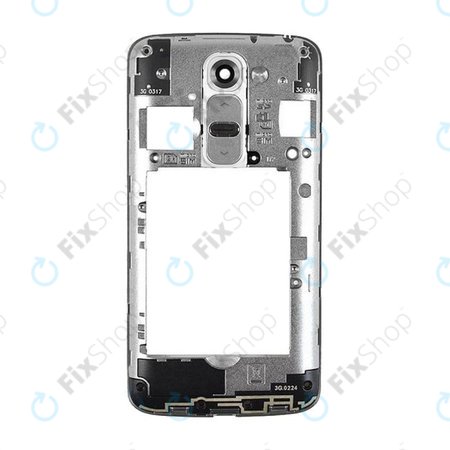 LG G2 Mini D620 – Mittlerer Rahmen + Volume und Power Tasten + Flex Kabel (Silber) OEM