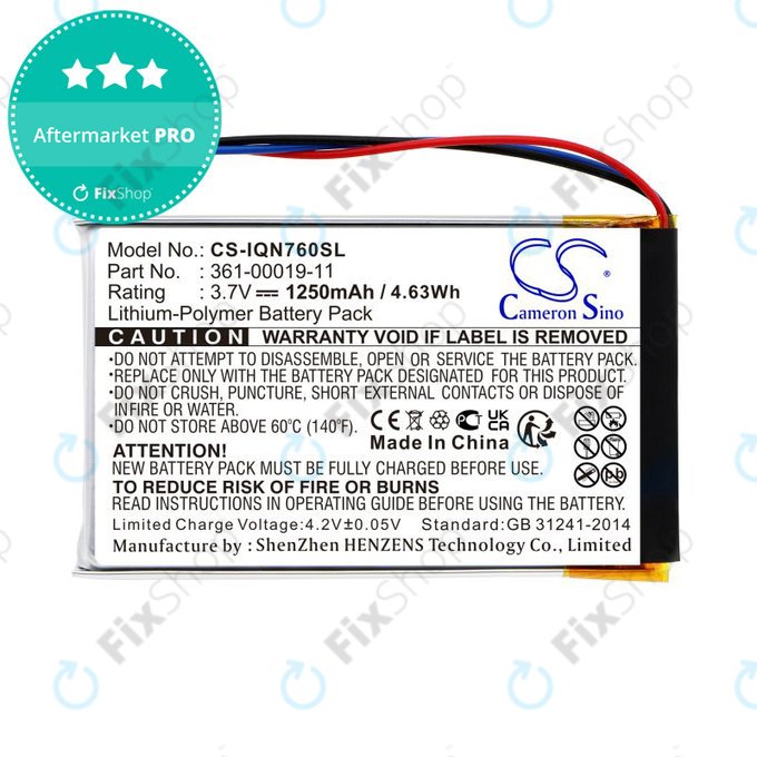 Akku batterie für Garmin Nüvi 700, 710, 760, 765, Nuvi 3590, 1250mAh, Li-Pol, 3.7V, 361-00019-11, HQ