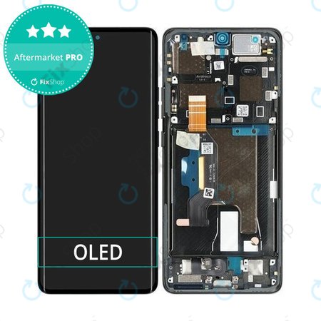Motorola Edge 50 Ultra - LCD Display + Touchscreen Front Glas + Rahmen (Forest Grey) OLED