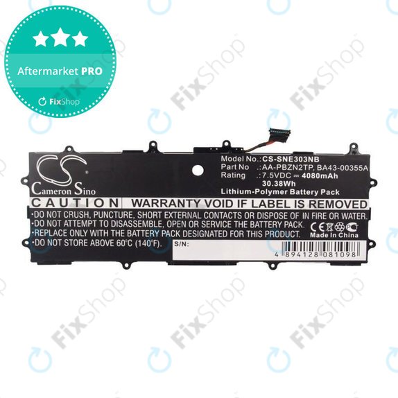 Akku batterie für Samsung Chromebook Series 3, 4080mAh, Li-Pol, 7.5V, AA-PBZN2TP, HQ