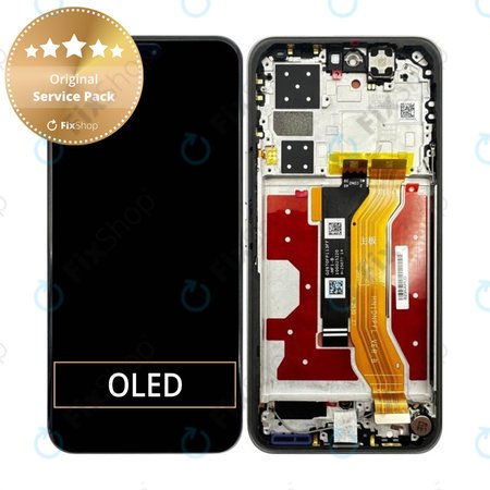 Honor 400 Pro - LCD Display + Touchscreen Front Glas + Rahmen (Lunar Grey) - 0235APLD Genuine Service Pack