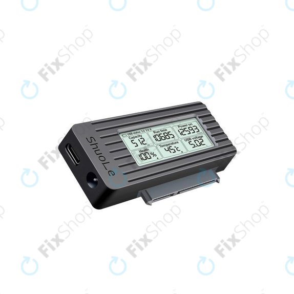 USB-C / USB 3.0 auf SATA Adapter für HDD/SSD mit Display, 12V/3A EU