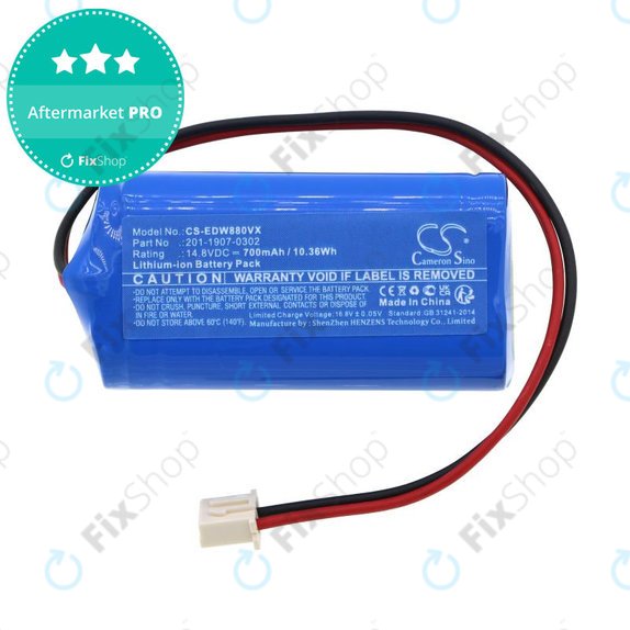 Akku batterie für Ecovacs Winbot 880, 700, 700mAh, Li-Ion, 14.8V, 201-1907-0302, HQ