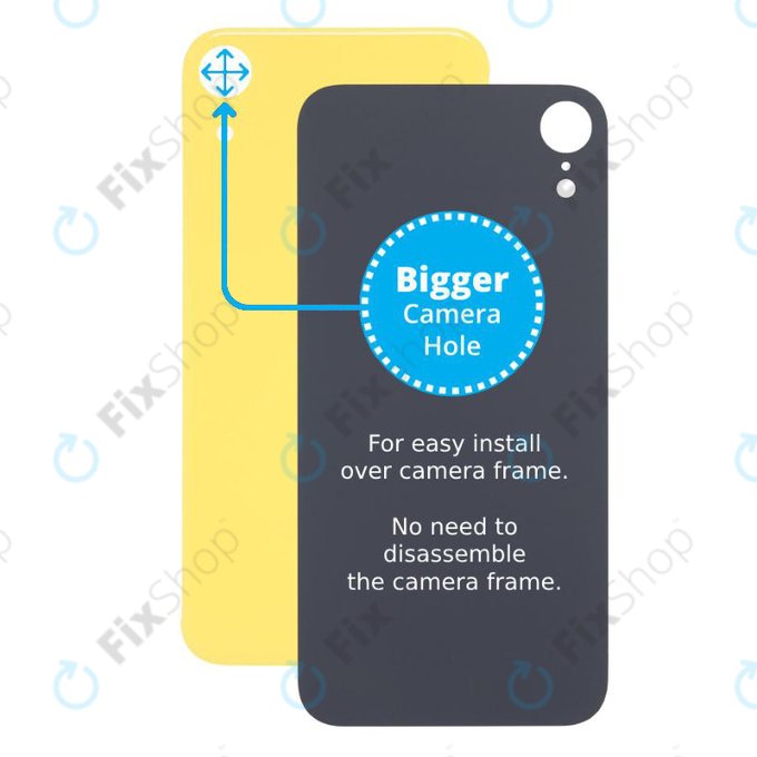 Apple iPhone XR - Backcover Glas Vergrössertes Ringloch für die Kamera (Yellow)