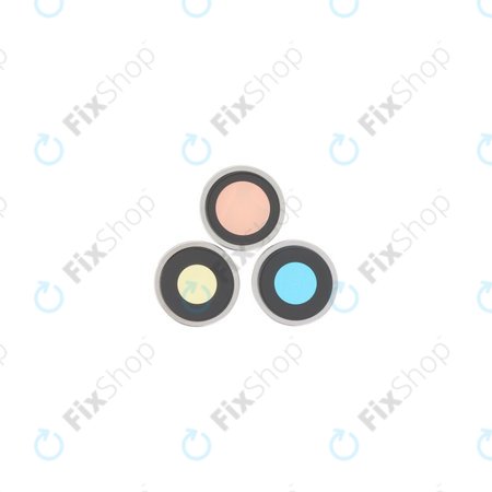 Apple iPhone 16 Pro, 16 Pro Max - Rückfahrkameraglas mit Rahmen (White Titanium) - 3Stk.