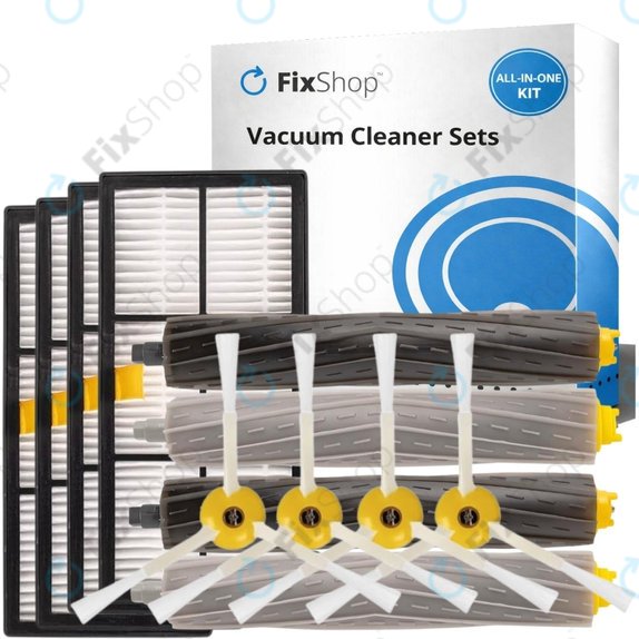 Ersatzteilset für iRobot Roomba 800, 900-series (2 Paare Hauptbürsten, 4x Filter, 4x Seitenbürste)