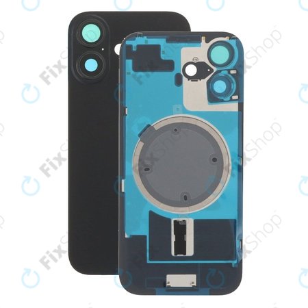 Apple iPhone 17 - Rückgehäuseglas + Kameraglas + Metallplatte + Magsafe-Magnet (Black)
