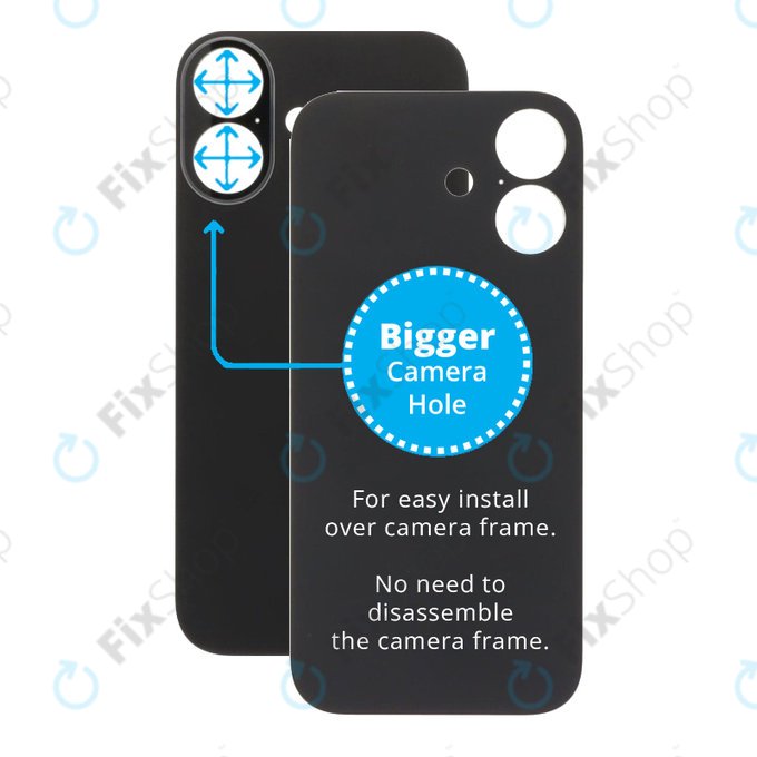 Apple iPhone 17 - Backcover Glas Vergrössertes Ringloch für die Kamera (Black)