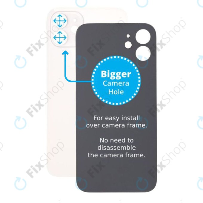 Apple iPhone 12 - Backcover Glas Vergrössertes Ringloch für die Kamera (White)