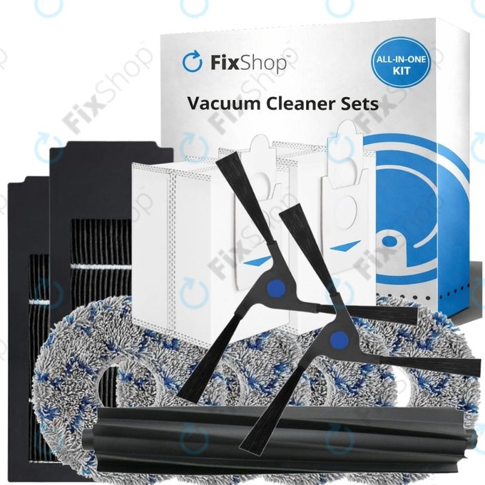 Ersatzteilset für Ecovacs Deebot X2 Omni (1x Hauptbürste, 2x Filter, 2x Seitenbürste, 4x Wischtuch, 2x Staubbeutel)