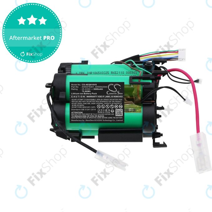 Batterie für Electrolux PQ91-ALRGY, PQ91-ANIMA, AEG QX 9, 3000mAh, Li-ion, 25.2V, 4055478301, HQ