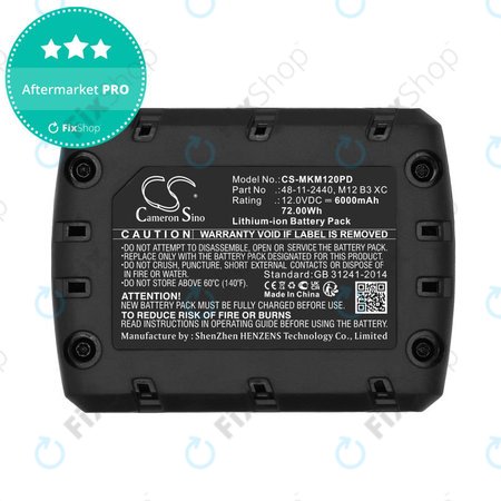 Akku batterie für Milwaukee M12 Redlithium XC 4.0, 6000mAh, Li-Ion, 12V, M12 B3 XC, M12 B4 XC, HQ