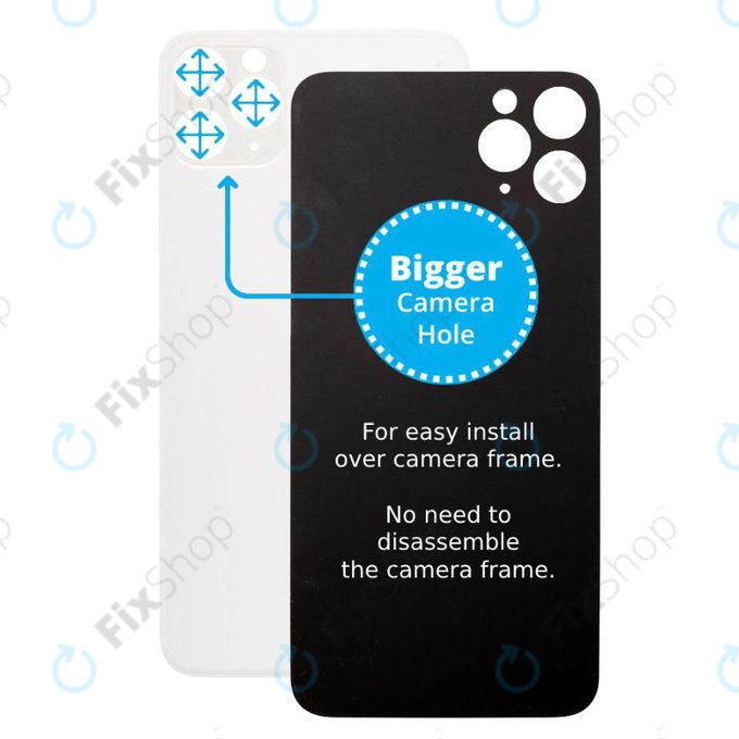 Apple iPhone 11 Pro - Backcover Glas Vergrössertes Ringloch für die Kamera (Silver)