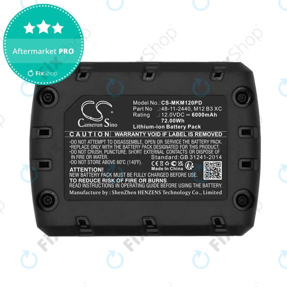 Akku batterie für Milwaukee M12 Redlithium XC 4.0, 6000mAh, Li-Ion, 12V, M12 B3 XC, M12 B4 XC, HQ