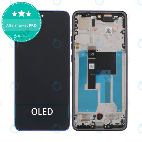 Motorola Edge 50 Neo - LCD Display + Touchscreen Front Glas + Rahmen (Nautical Blue) OLED