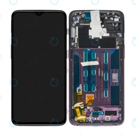OnePlus 6T - LCD Display + Touchscreen Front Glas + Rahmen (Thunder Purple) - 2011100042