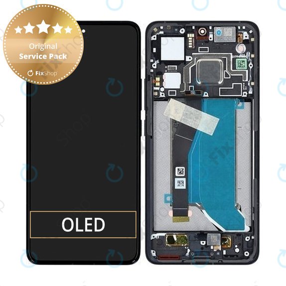 Xiaomi 14T Pro - LCD Display + Touchscreen Front Glas + Rahmen (Titan Black) - 56001500N1200 Genuine Service Pack
