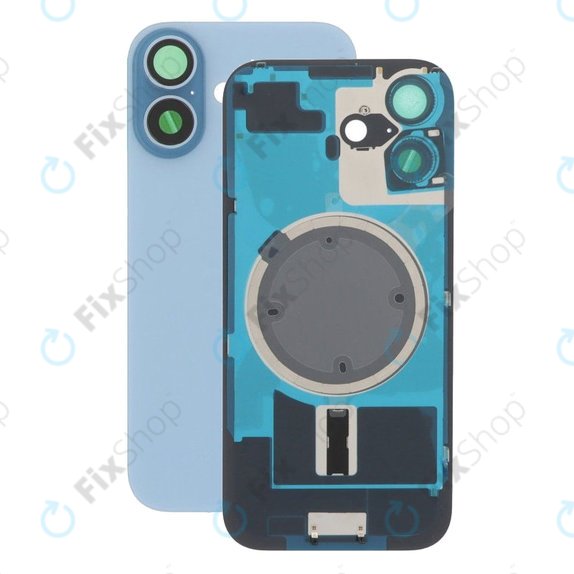 Apple iPhone 17 - Rückgehäuseglas + Kameraglas + Metallplatte + Magsafe-Magnet (Mist Blue)