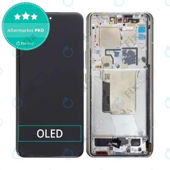Xiaomi 14 Ultra - LCD Display + Touchscreen Front Glas + Rahmen (White) OLED