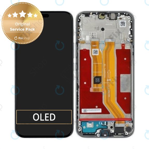 Honor 400 Lite - LCD Display + Touchscreen Front Glas + Rahmen (Velvet Grey) - 0235ANTG Genuine Service Pack