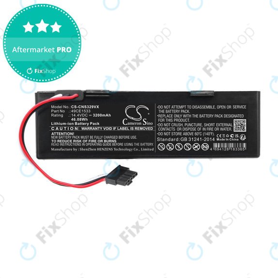 Batterie für ETA Navaggio 2228, Cecotec Conga 3290, 3490, 3890, 3200mAh, Li-Ion, 14.4V, 49CE1533, HQ