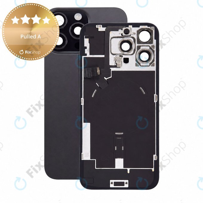 Glas der Rückabdeckung für iPhone 16 Pro Max, Black Titanium, Pulled A