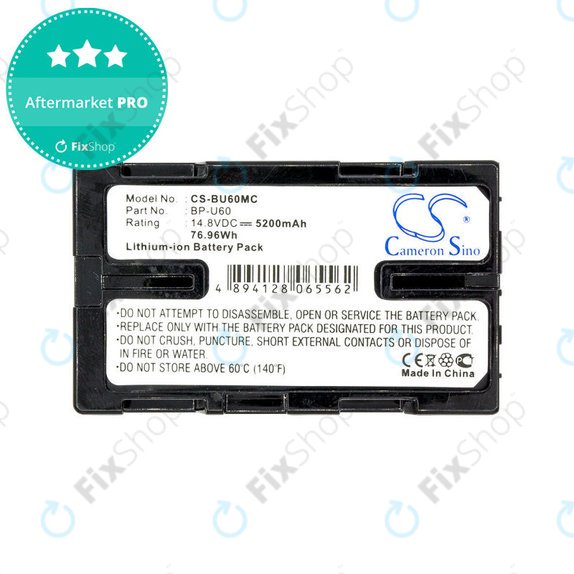 Batterie für Sony HD422, PMW-100, 200, PMV-Ex1, F3, 5200mAh, Li-Ion, 14.8V, BP-U60, HQ